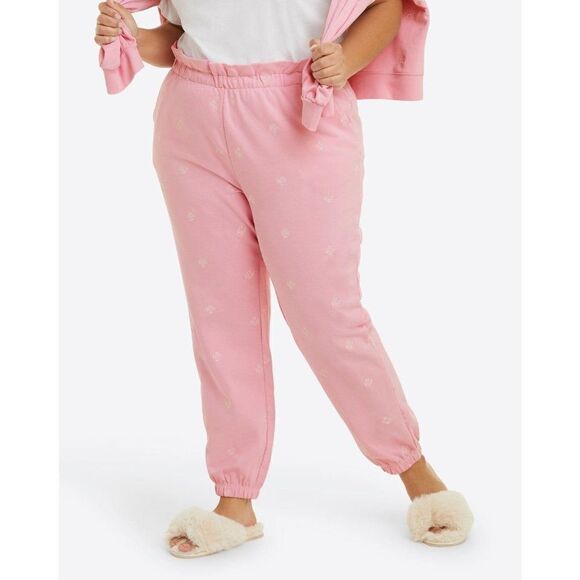 Draper James Bobbie Pull On +Sweatpants Jogger Pants Pink Embroidered Viola XXL - Picture 1 of 10